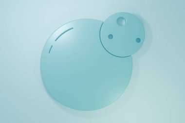 Mavi Gezegen simgesi mavi arkaplanda izole edildi. Minimalizm kavramı. 3 Boyutlu resimleme.