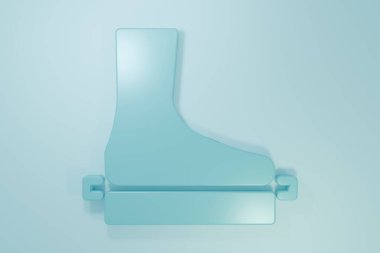 Mavi Düz Ayak ikonu mavi arkaplanda izole edildi. Minimalizm kavramı. 3 Boyutlu resimleme.