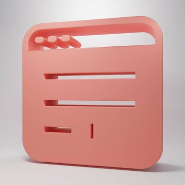 Pembe Tarayıcı pencere simgesi pembe arkaplanda izole edildi. Minimalizm kavramı. 3 Boyutlu resimleme.