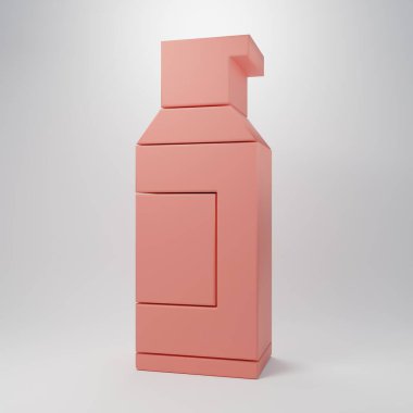 Saç spreyi için pembe sprey kutusu, deodorant, pembe arka planda izole edilmiş terleme önleyici ikon. Minimalizm kavramı. 3 Boyutlu resimleme.