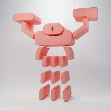 Pink Smart çiftliği Pembe arka planda izole edilmiş tohum ekimi ikonu için İHA kontrollü. Tarım şirketi için icat teknolojisi. Minimalizm kavramı. 3 Boyutlu resimleme.