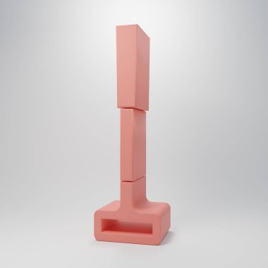 Pembe golf kulübü ikonu pembe arka planda izole edilmiş. Minimalizm kavramı. 3 Boyutlu resimleme.