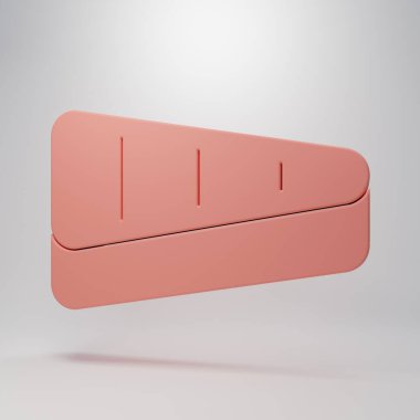 Pembe et ikonu pembe arka planda izole edilmiş. Minimalizm kavramı. 3 Boyutlu resimleme.