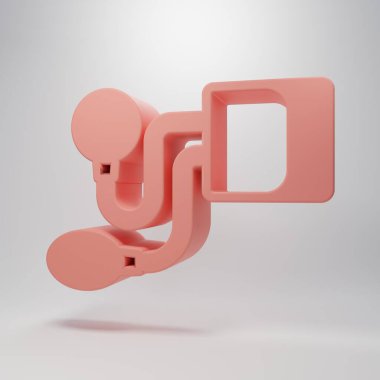 Pembe Tansiyon ikonu pembe arka planda izole edilmiş. Minimalizm kavramı. 3 Boyutlu resimleme.