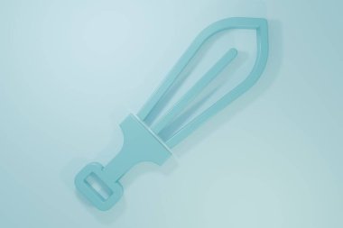 Mavi Kılıç oyuncak ikonu mavi arkaplanda izole edildi. Minimalizm kavramı. 3 Boyutlu resimleme.