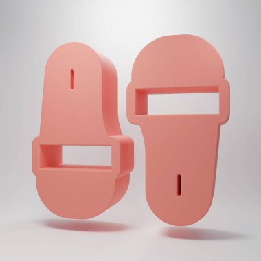 Pembe Sauna terlik ikonu pembe arka planda izole edilmiş. Minimalizm kavramı. 3 Boyutlu resimleme.