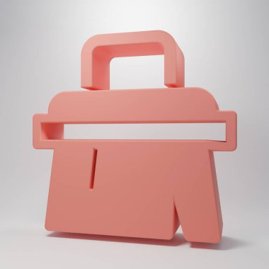 Pembe sauna fırçası ikonu pembe arka planda izole edilmiş. Banyoda yıkanmak için kaba kıllı ahşap bir fırça. Selülit önleyici masaj. Minimalizm kavramı. 3 Boyutlu resimleme.