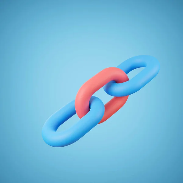 Chain with red link, Block chain, Crypto currency, 3D Rendering.