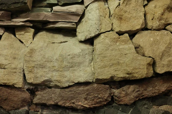 Стіна Облицьована Камінням Різних Віків Типів — стокове фото