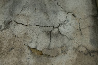 Eski çatlak duvar, çatlaklı gri duvar.