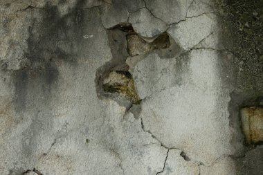 Eski çatlak duvar, çatlaklı gri duvar.