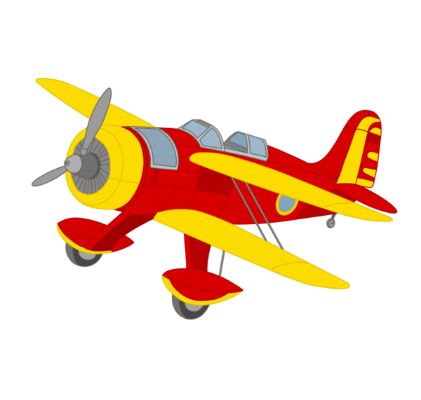 Şeffaf arkaplanda kırmızı sarı bir uçak