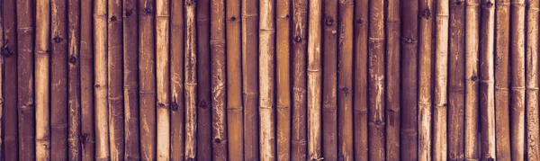 Panorama Bild Gammal Brun Naturlig Bambu Plak Konsistens Bakgrund — Stockfoto