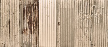 Kırsal galvanize çarşaf arka planı ve dokusu. Paslı metal levha, yıpranmış çelik levha.