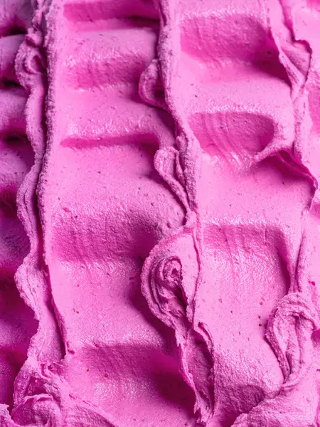 Замороженное Мороженое Малиновым Вкусом Подробная Рамка Закрыть Розовую Текстуру Поверхности Лицензионные Стоковые Изображения