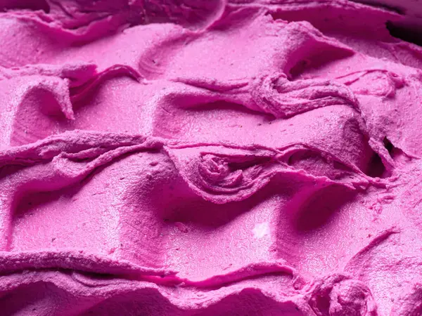 Замороженное Мороженое Малиновым Вкусом Подробная Рамка Закрыть Розовую Текстуру Поверхности Стоковое Фото