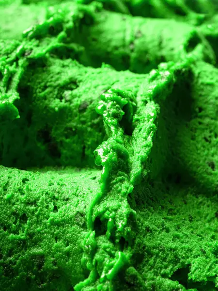 Замороженное Мороженое Вкусом Конопли Полная Рамка Детали Сорбета Закрыть Зеленую Стоковое Изображение