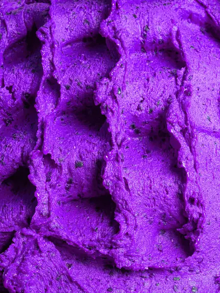 Замороженное Мороженое Вкусом Лаванды Полная Рамка Детали Сорбета Закрыть Фиолетовую Стоковое Фото