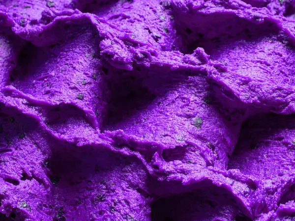 Замороженное Мороженое Вкусом Лаванды Полная Рамка Детали Сорбета Закрыть Фиолетовую Стоковое Изображение