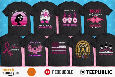 Breast Cancer Awareness Bundle T-shirt Designs clipart