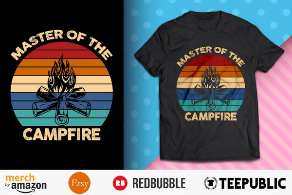 Master Camp Fire Shirt Design — Stockový vektor