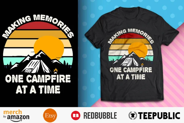 Membuat Kenangan Satu Campfire Pada Suatu Waktu Shirt Design Stok Vektor Bebas Royalti