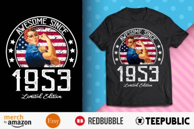 Awesome Since Vintage 1953 T-Shirt Design clipart