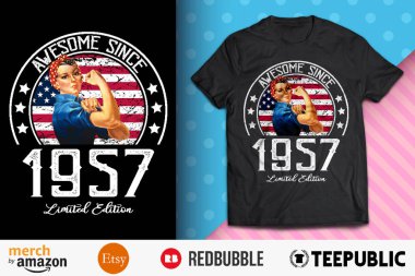 Awesome Since Vintage 1957 T-Shirt Design clipart