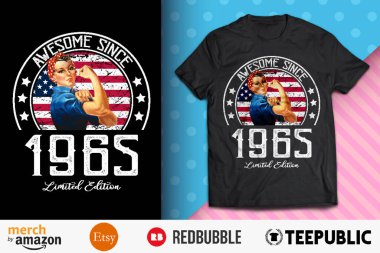 Awesome Since Vintage 1965 T-Shirt Design clipart