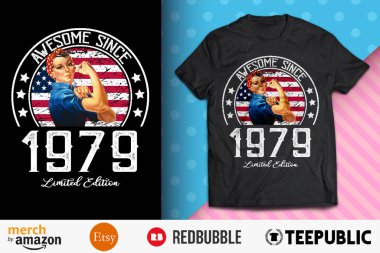 Awesome Since Vintage 1979 T-Shirt Design clipart