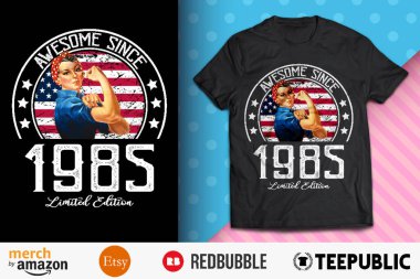 Awesome Since Vintage 1985 T-Shirt Design clipart