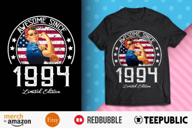 Awesome Since Vintage 1994 T-Shirt Design clipart