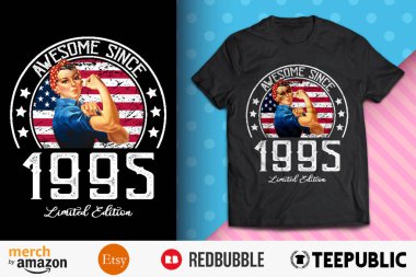 Awesome Since Vintage 1995 T-Shirt Design clipart