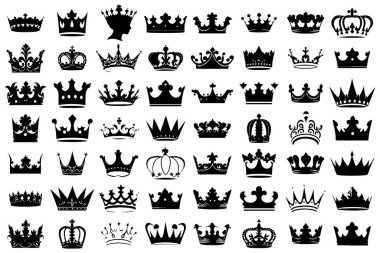 Silhouettes crowns set Illustration vector design collection clipart