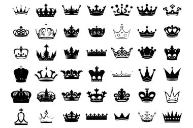 Silhouettes crowns set Illustration vector design collection clipart