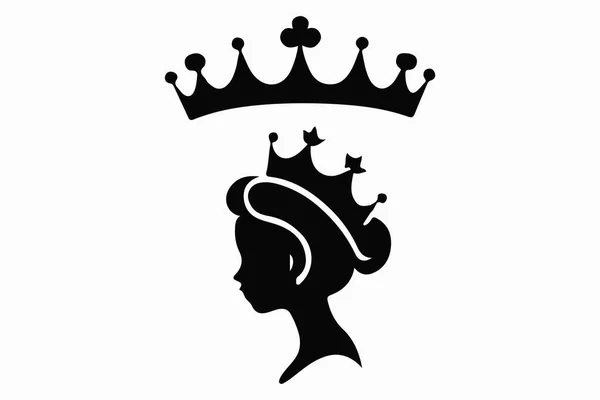 Silhouettes Queen Crowns Set Illustration Vector Design Collection — Stock Vector