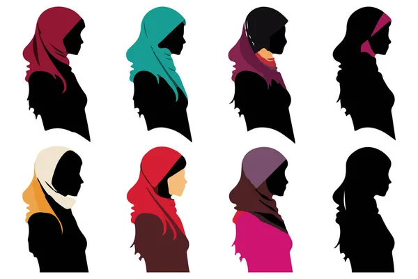 Мусульманская Женщина Векторе Моды Хиджаба — стоковый вектор