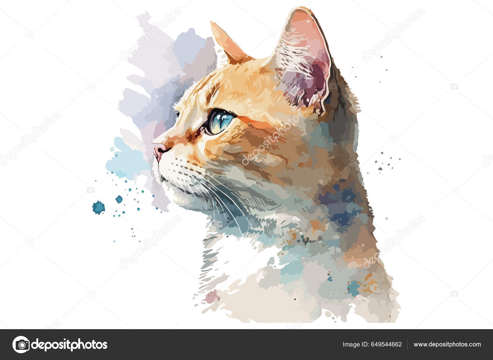 Gato Em Aquarela PNG Images, Vetores E Arquivos PSD