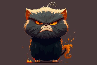 Angry cat vector illustration clipart