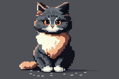 Cat pixel vector illustration clipart