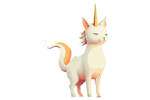 Caticorn Vector Illustration Cat Unicorn Style Vector Clipart — Stock Vector
