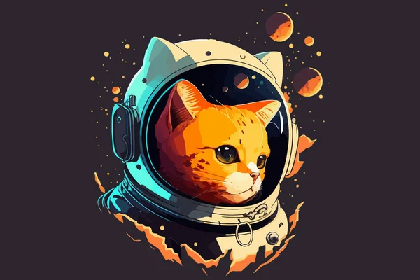 宇宙猫ベクトル図 — ストックベクタ