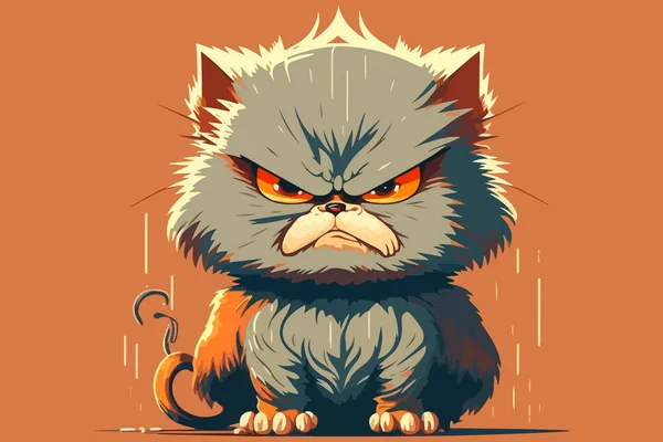 Angry Cat Vector Illustration — Stock Vector