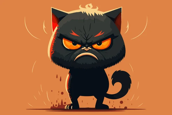 Θυμωμένος Γάτα Εικονογράφηση Φορέας — Διανυσματικό Αρχείο