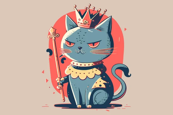 Королева Кішка Векторні Ілюстрації — стоковий вектор