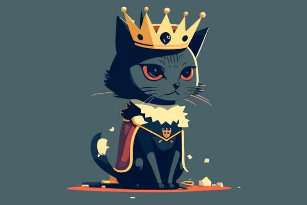 Ilustração Vetorial Queen Cat —  Vetores de Stock