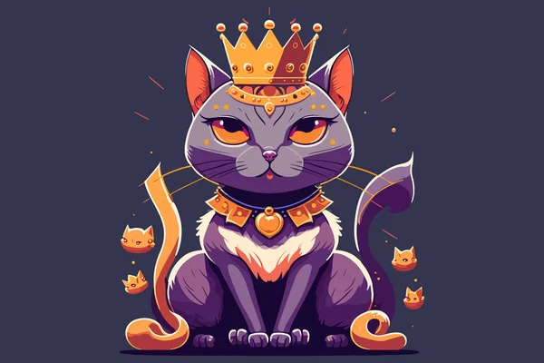 Векторная Иллюстрация Королевы Кошки — стоковый вектор