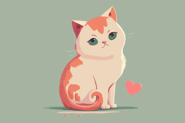 Katt Valentine Vektor Illustration — Stock vektor