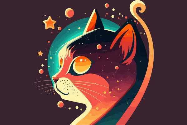 Ilustração Vetor Cat Galaxy — Vetor de Stock