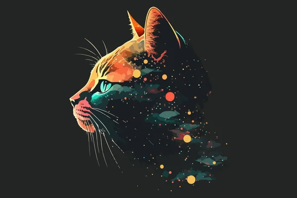 Кіт Галактика Векторні Ілюстрації — стоковий вектор